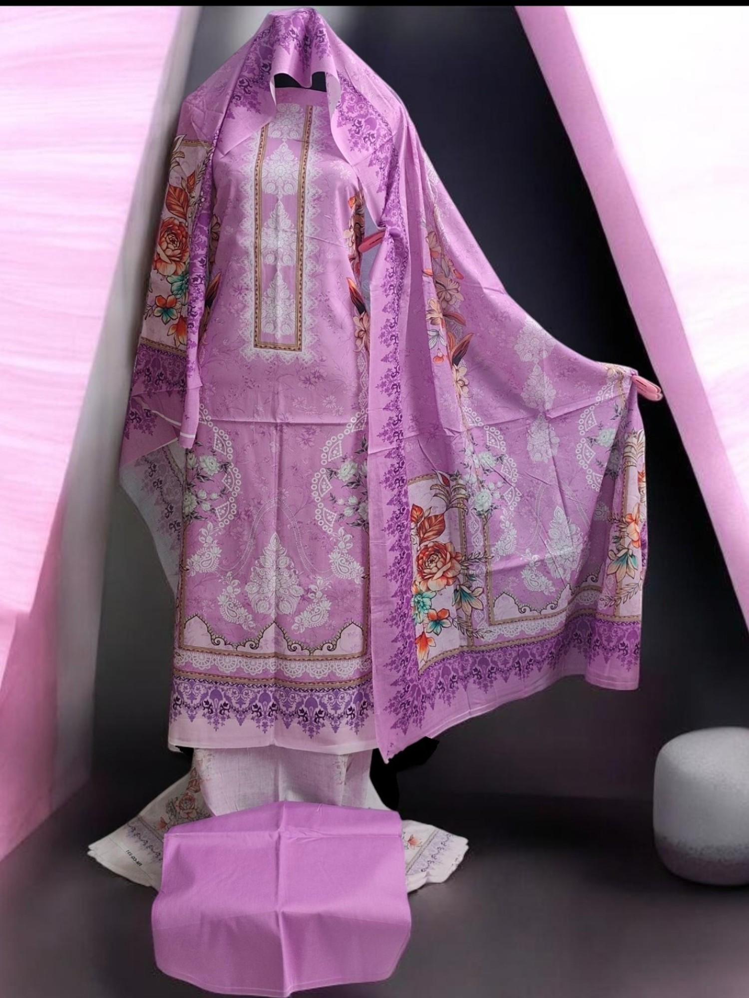 Lavender Zam Zam Swiss Lawn 3 Piece