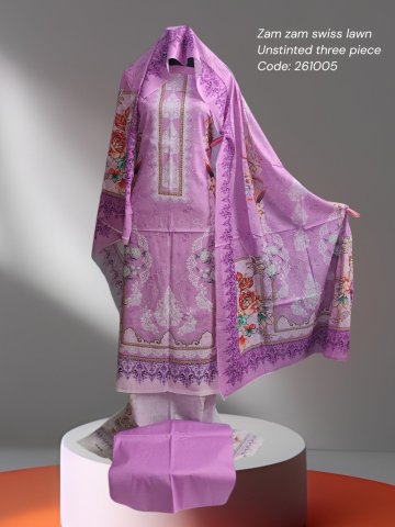 Lavender Zam Zam Swiss Lawn 3 Piece