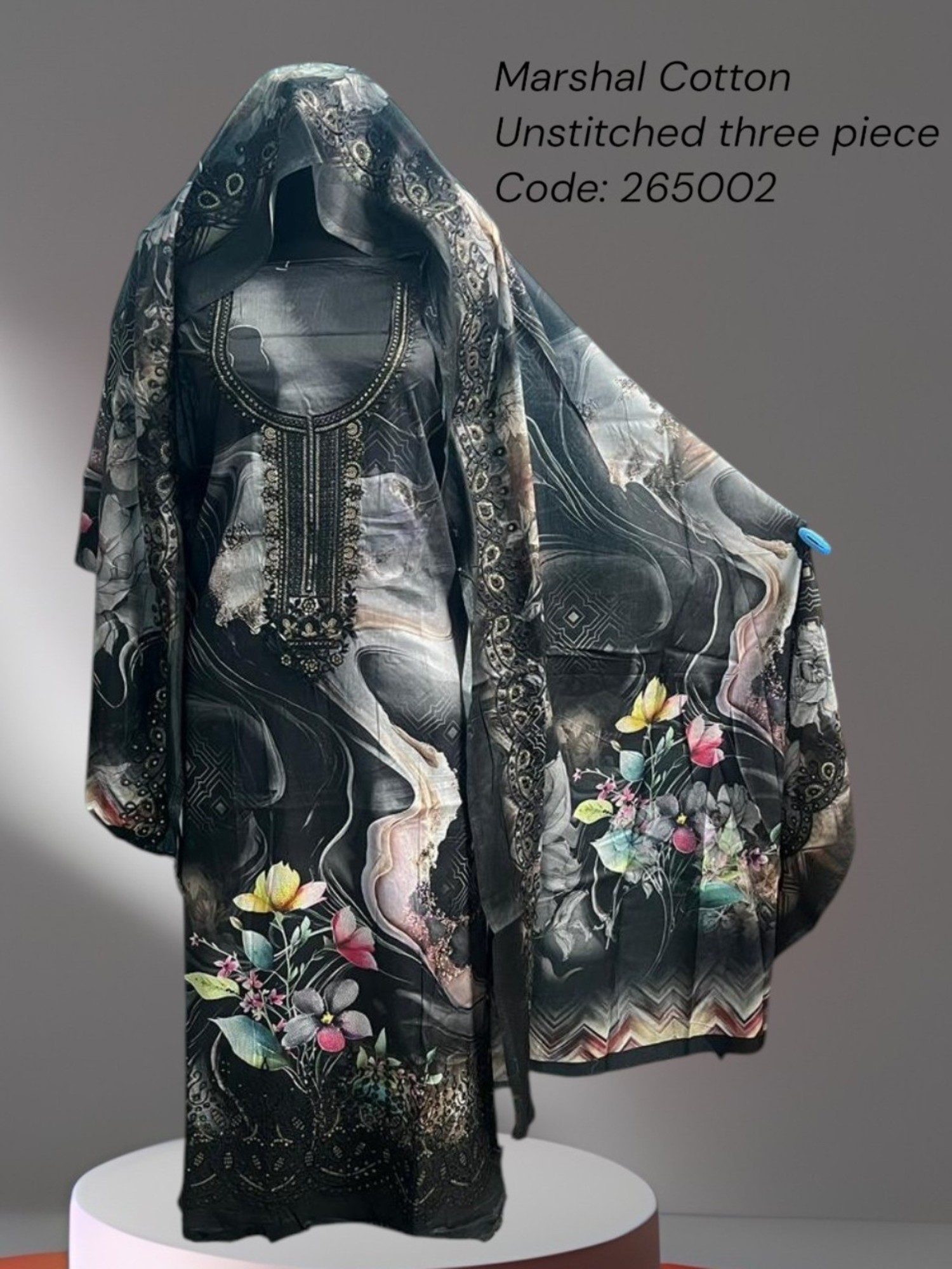 Black Marshal Cotton lawn (Zam Zam)