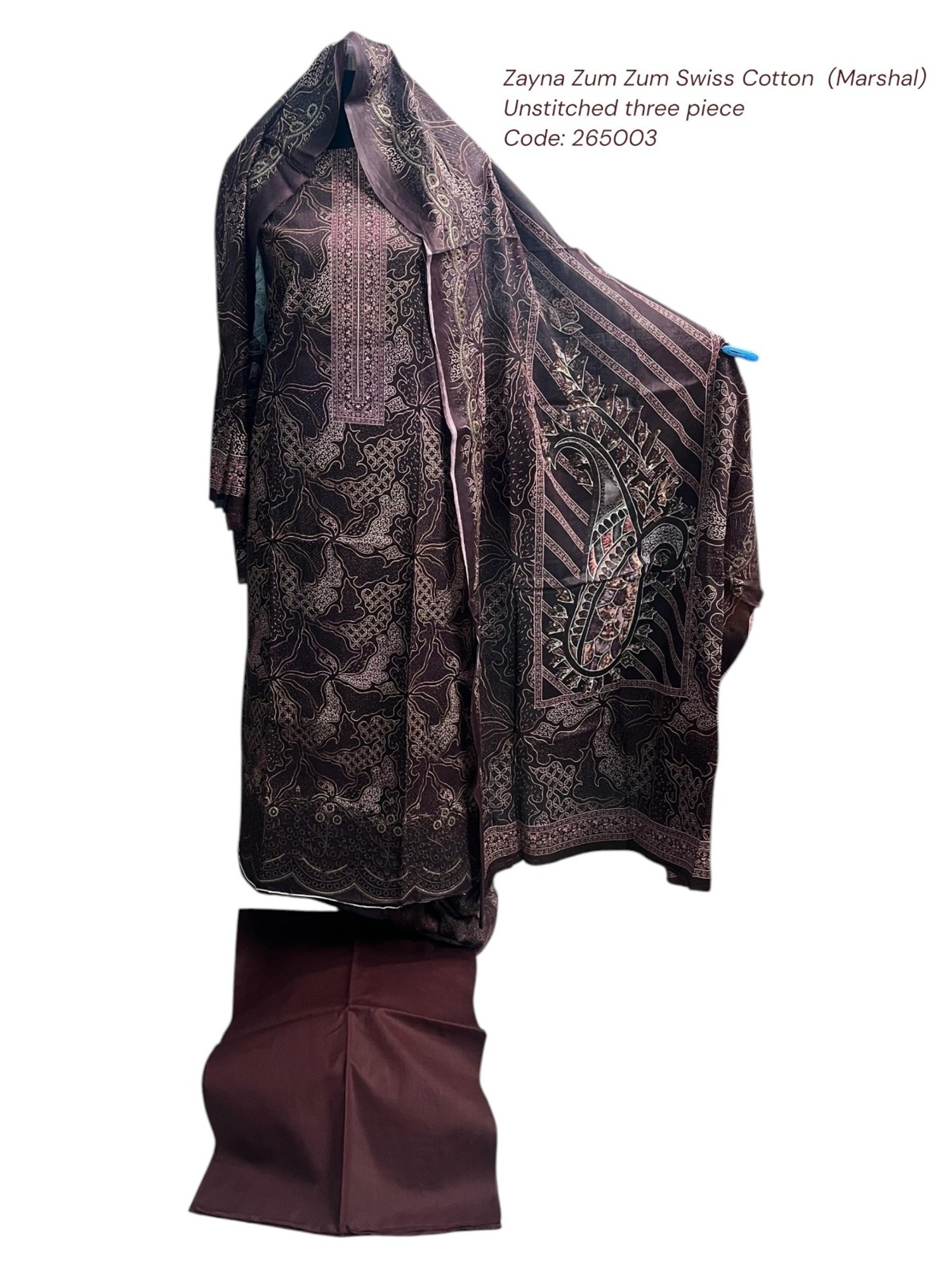 Wine Marshal Cotton lawn (Zam Zam)