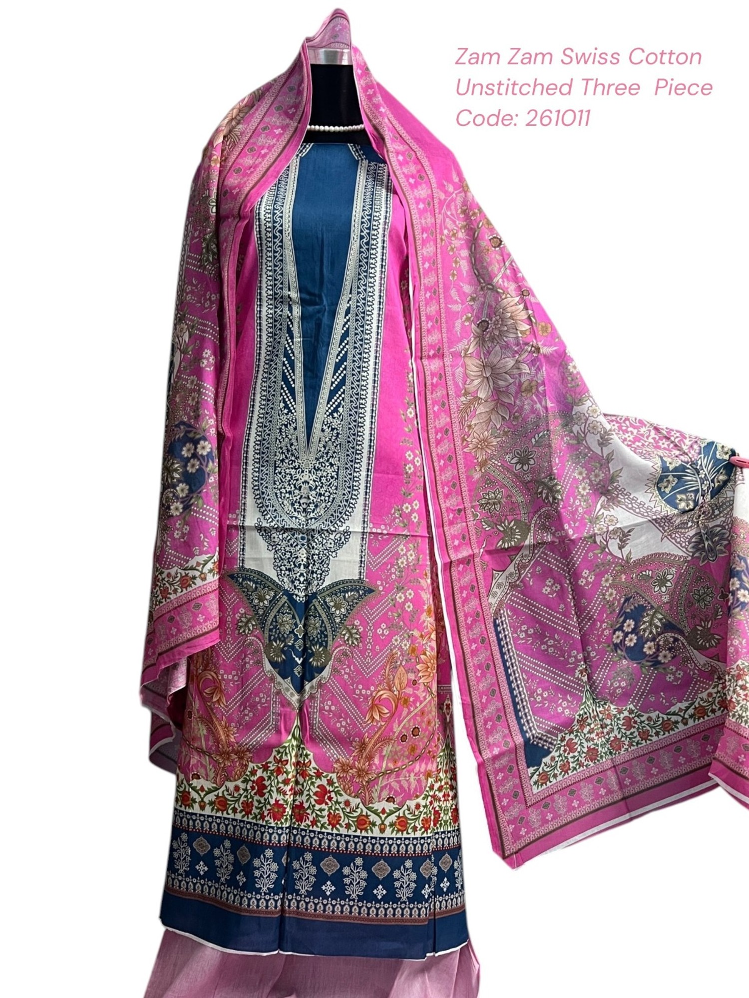 Pink Zam Zam Digital Swiss Lawn