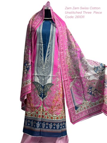 Pink Zam Zam Digital Swiss Lawn