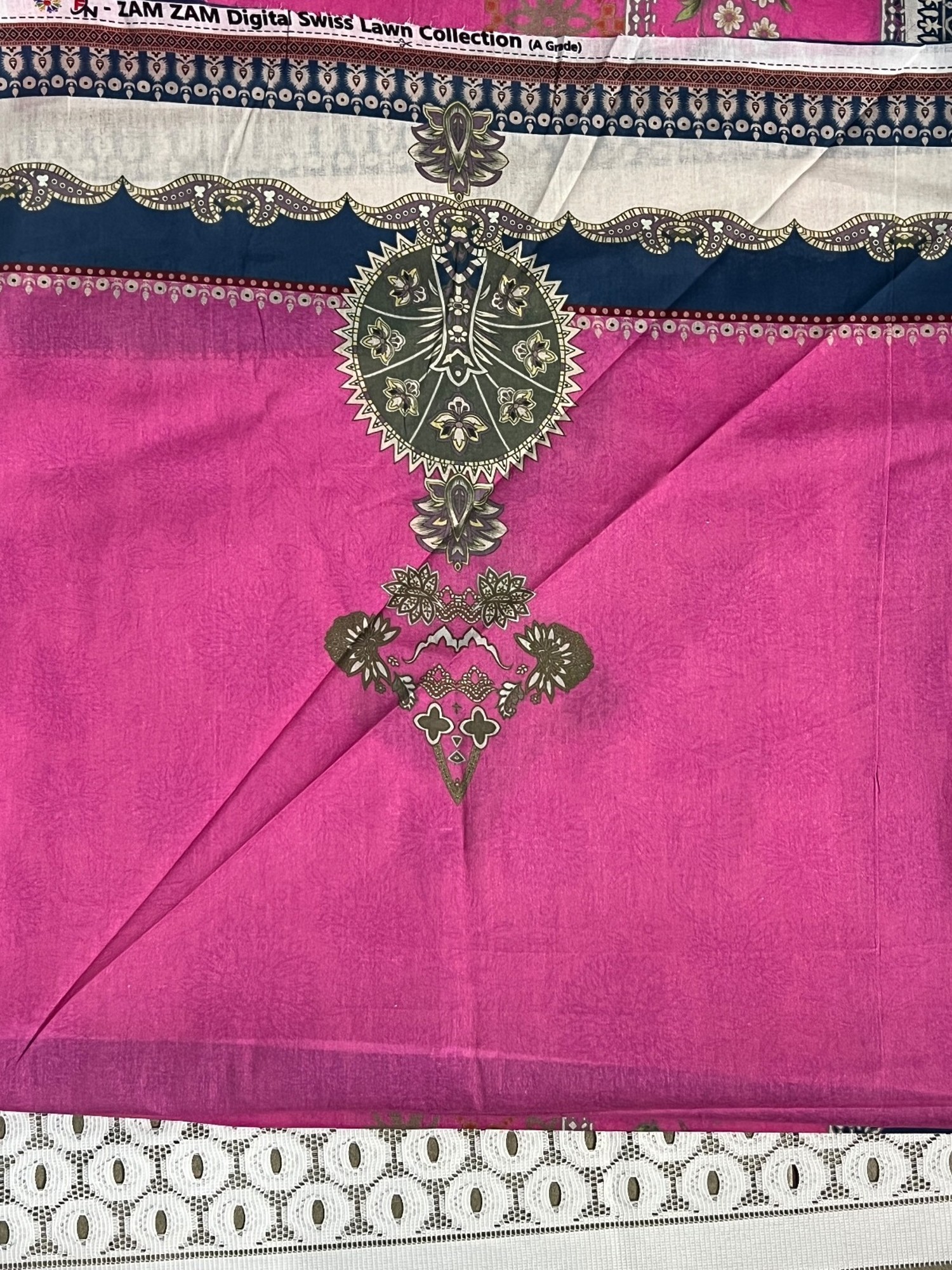 Pink Zam Zam Digital Swiss Lawn